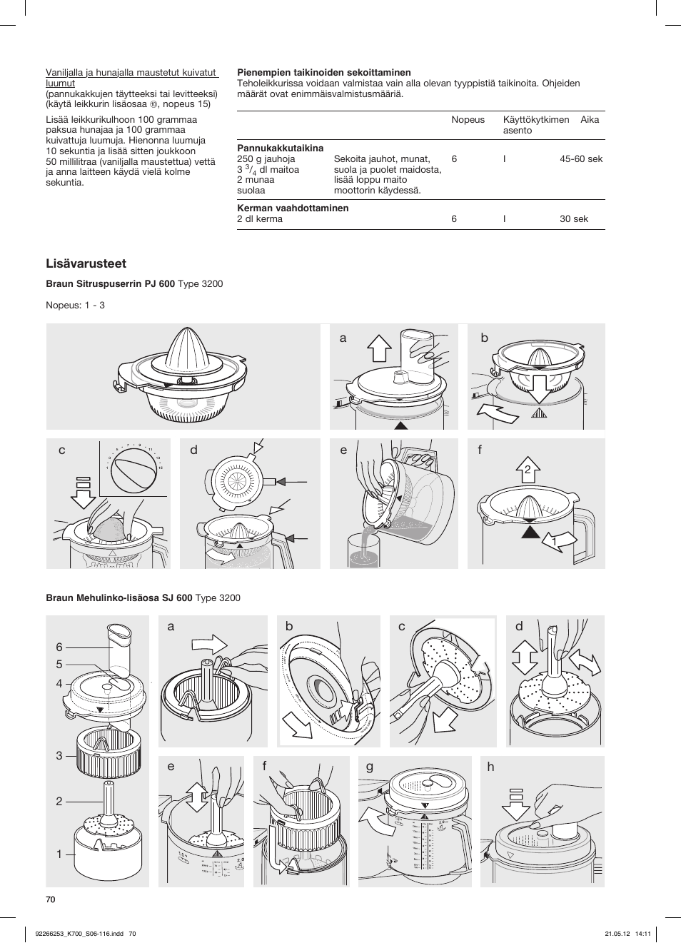 Lisävarusteet | Braun Multiquick 5 K 700 User Manual | Page 69 / 113