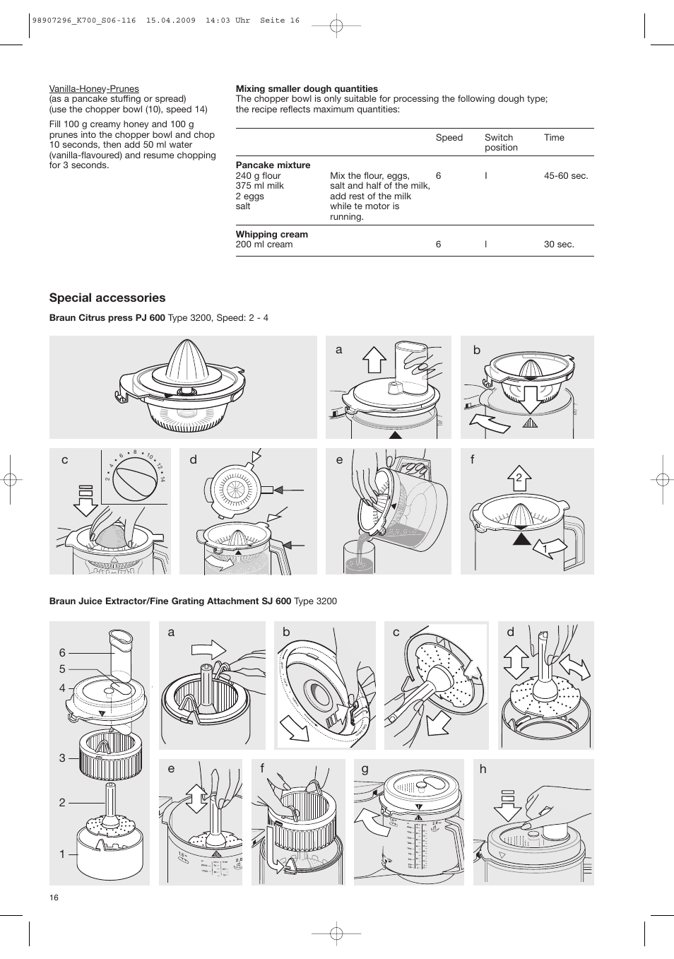 Special accessories | Braun CombiMax 700 Vital User Manual | Page 15 / 113