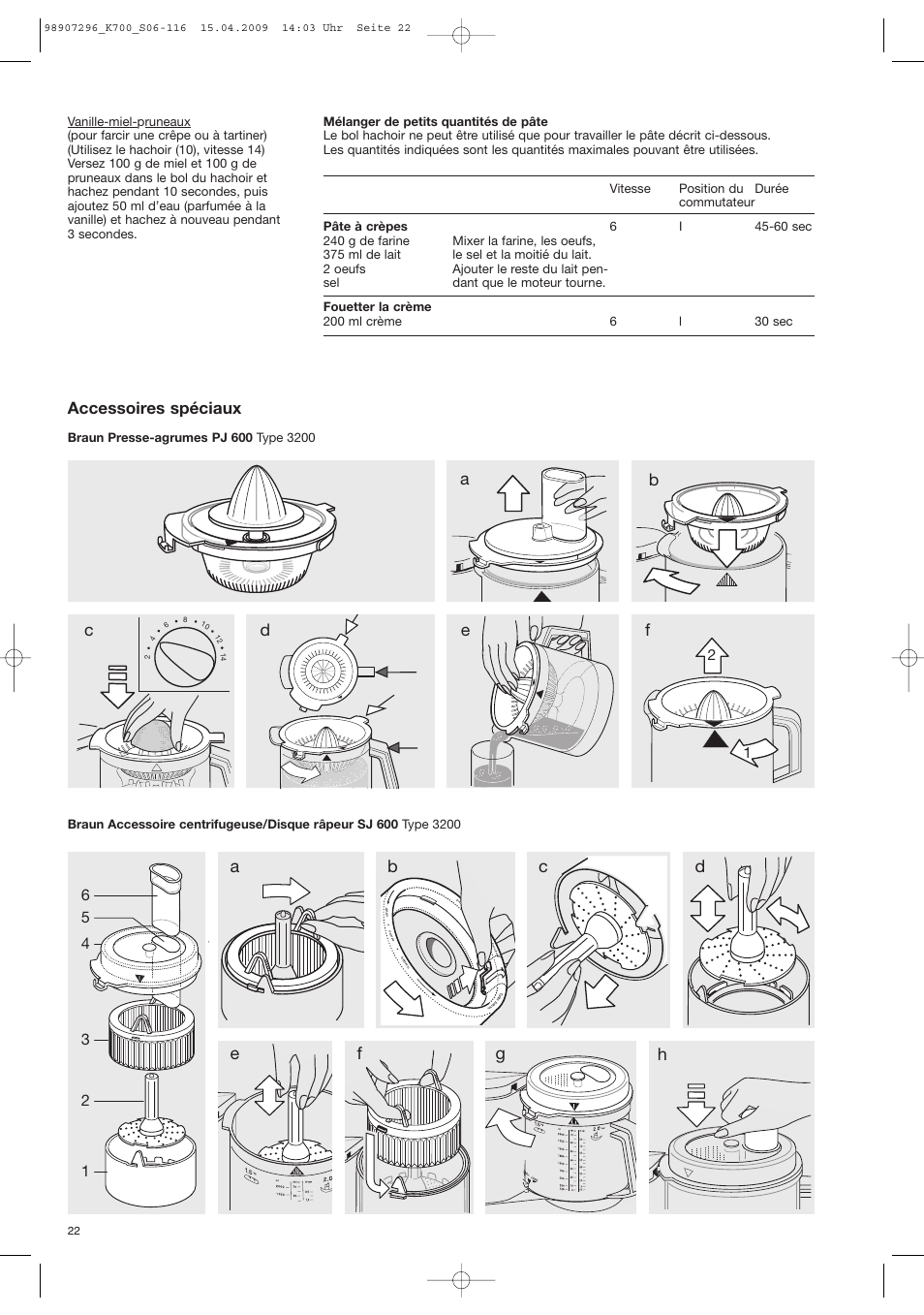 Accessoires spéciaux | Braun CombiMax 700 Vital User Manual | Page 21 / 113
