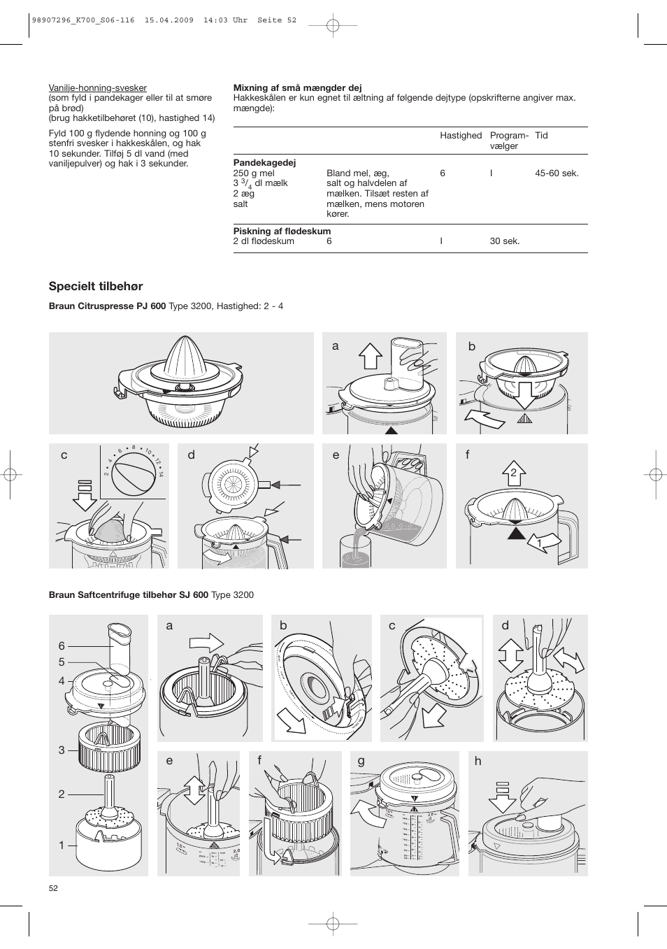 Specielt tilbehør | Braun CombiMax 700 Vital User Manual | Page 51 / 113