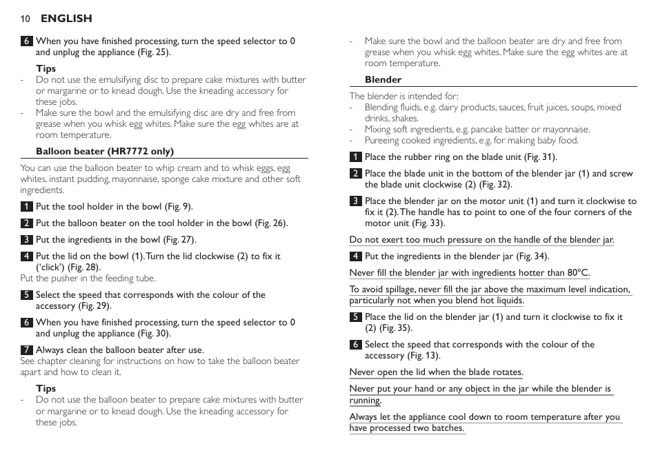 Philips HR7771 User Manual | Page 10 / 168