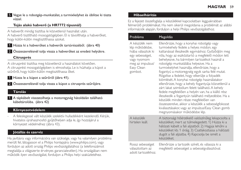 Philips HR7771 User Manual | Page 59 / 168