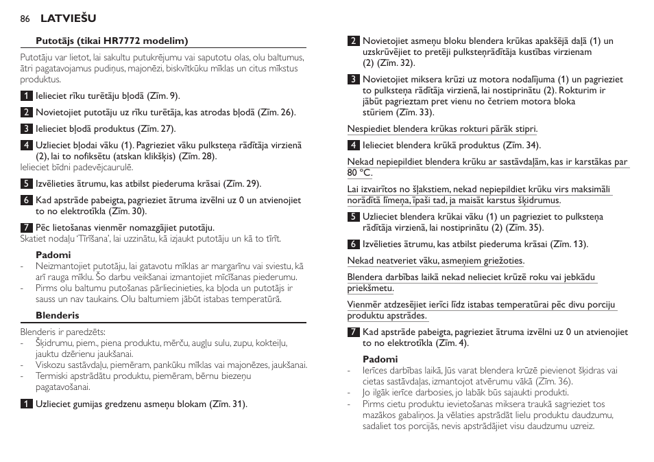 Philips HR7771 User Manual | Page 86 / 168