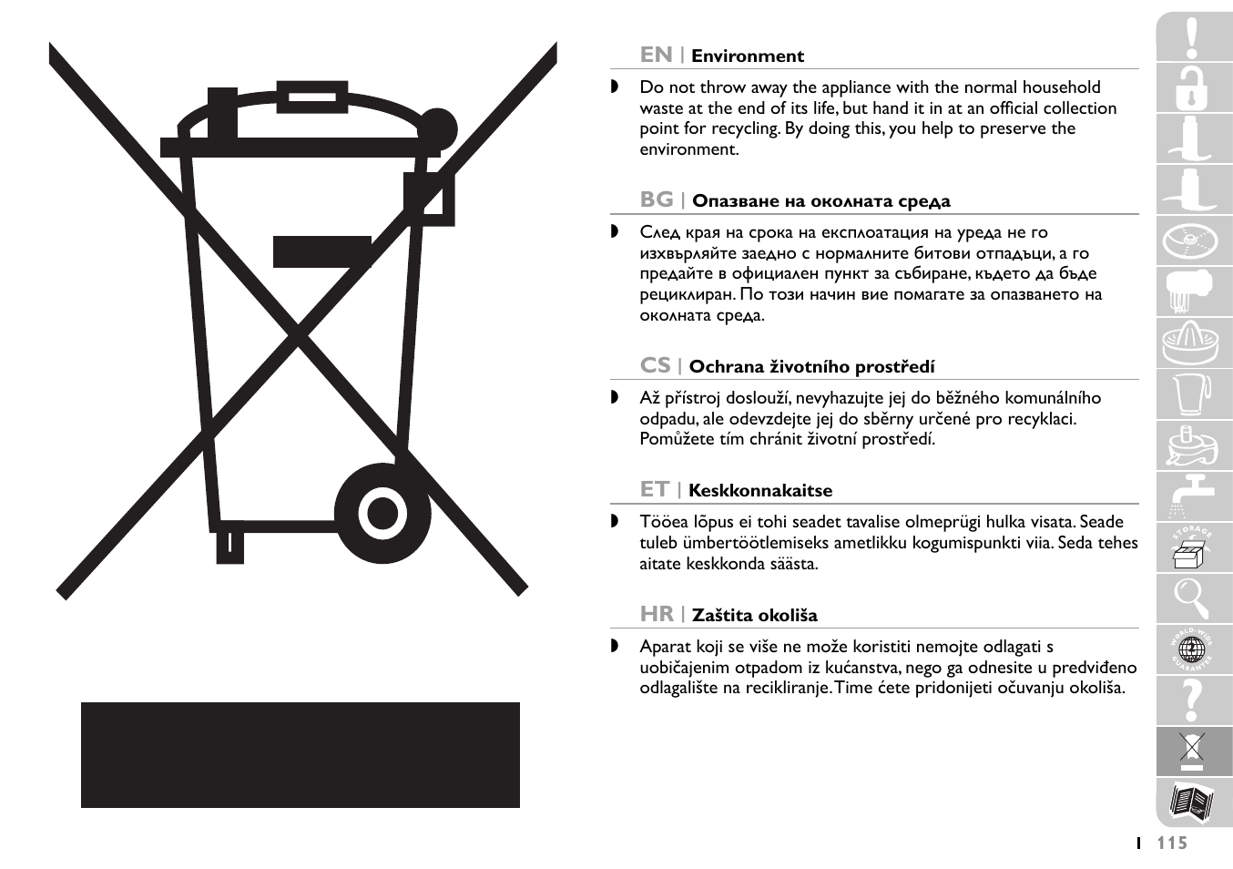 Philips HR7745 User Manual | Page 115 / 136