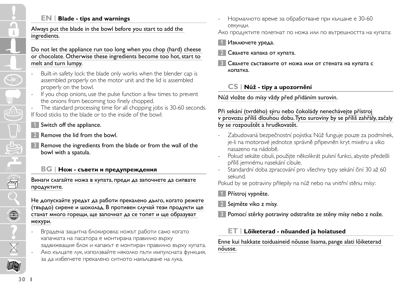 Philips HR7745 User Manual | Page 30 / 136