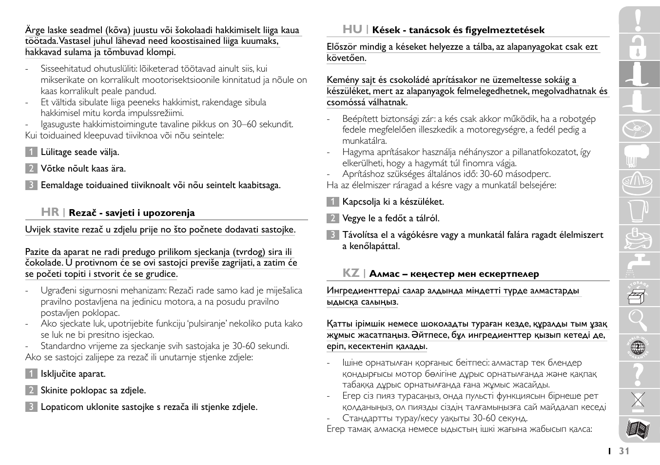 Philips HR7745 User Manual | Page 31 / 136