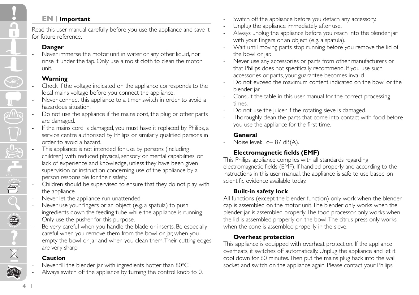 Philips HR7745 User Manual | Page 4 / 136