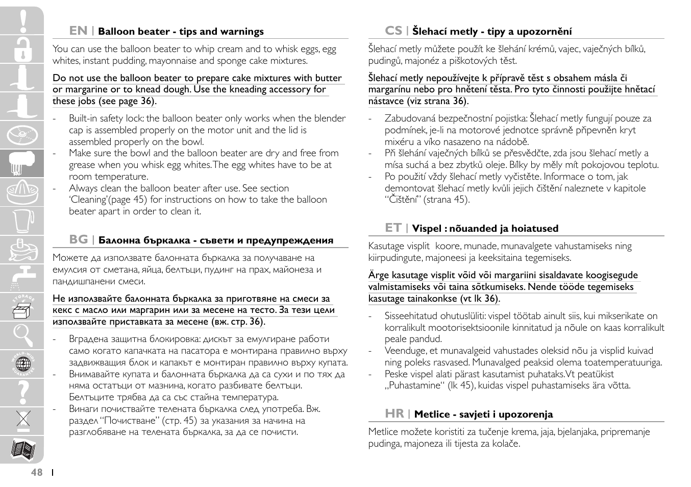 Philips HR7745 User Manual | Page 48 / 136