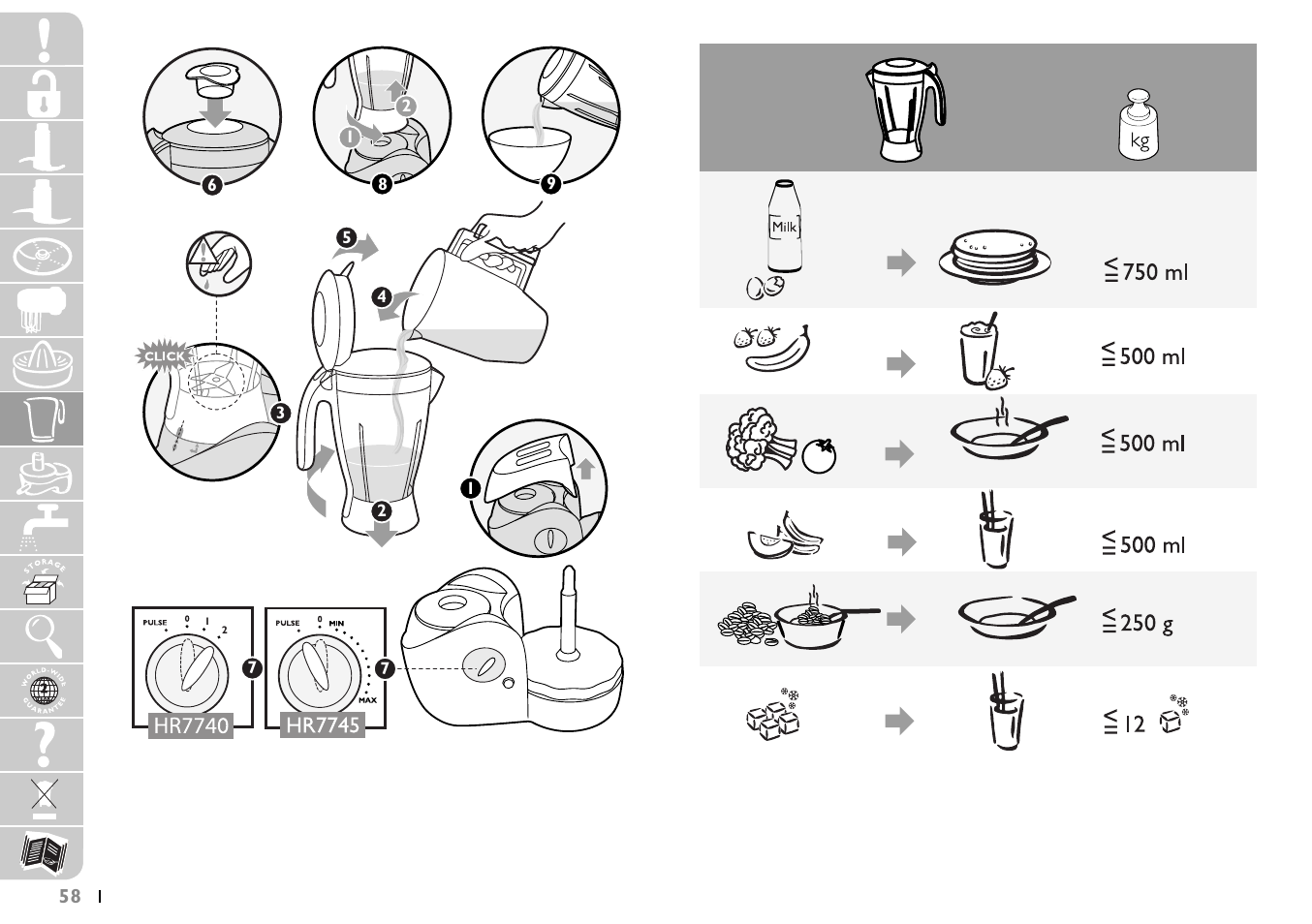 Philips HR7745 User Manual | Page 58 / 136