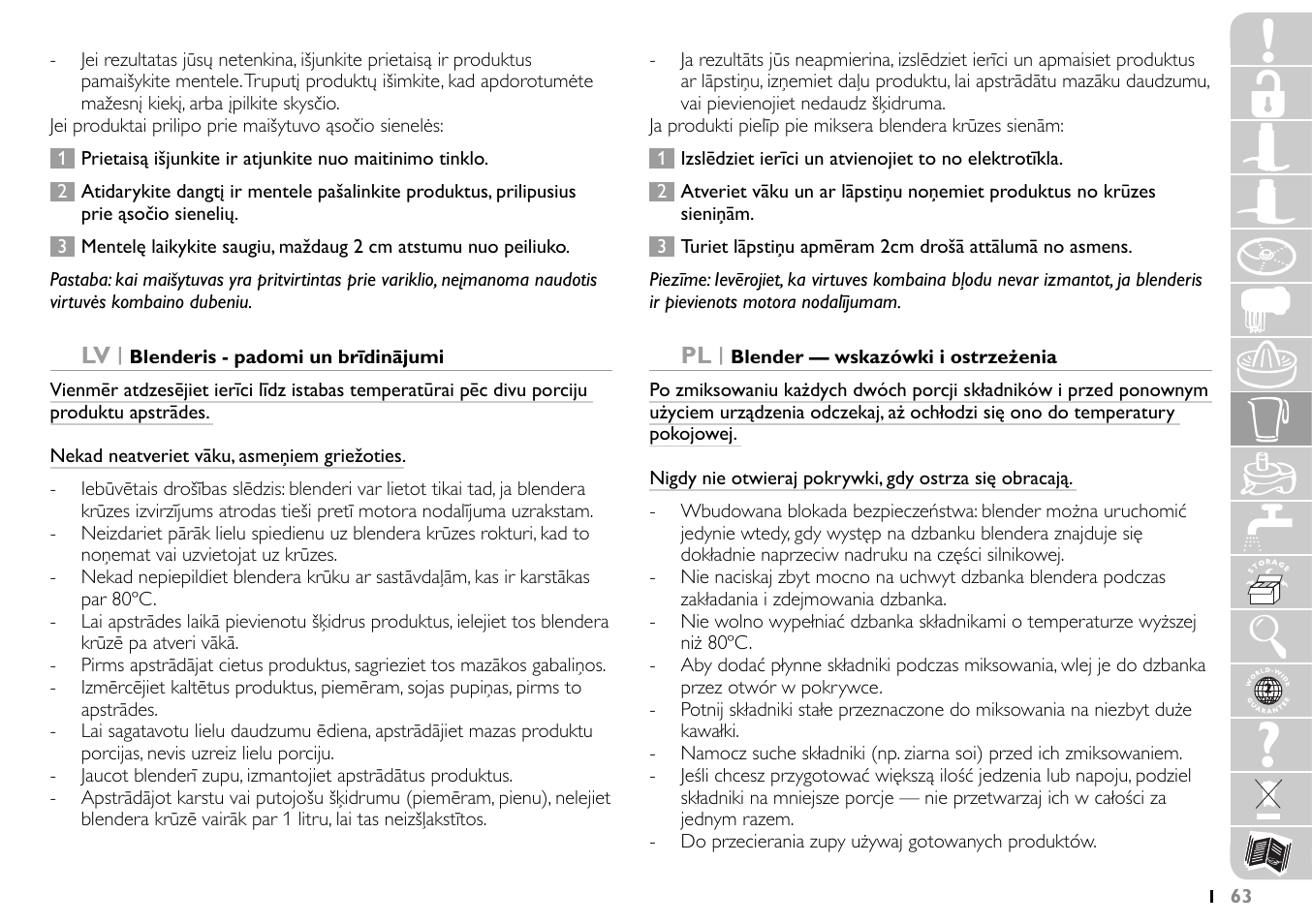 Philips HR7745 User Manual | Page 63 / 136