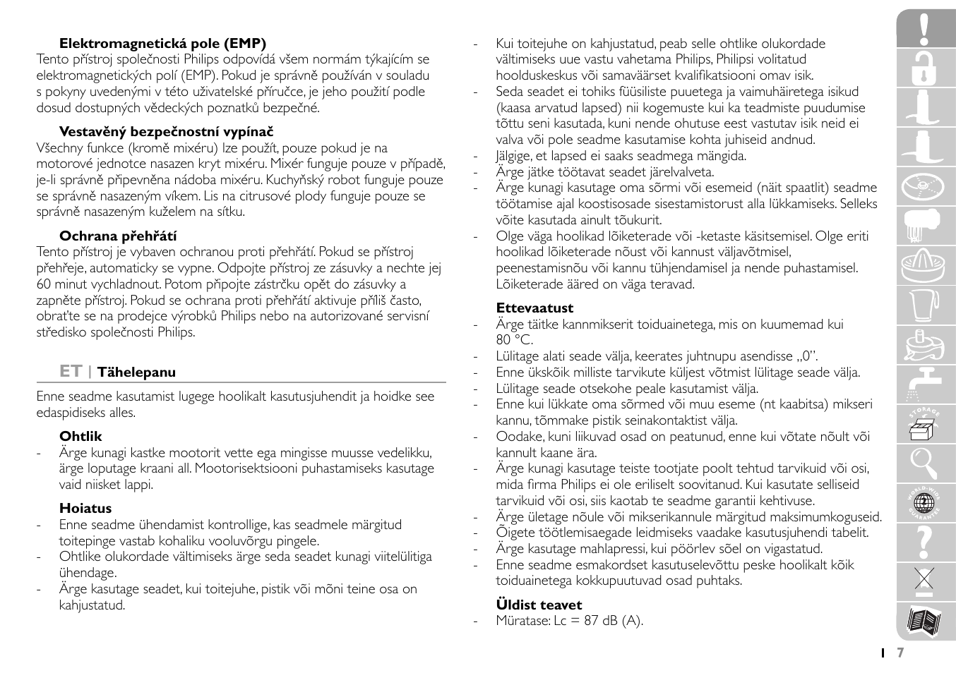 Philips HR7745 User Manual | Page 7 / 136