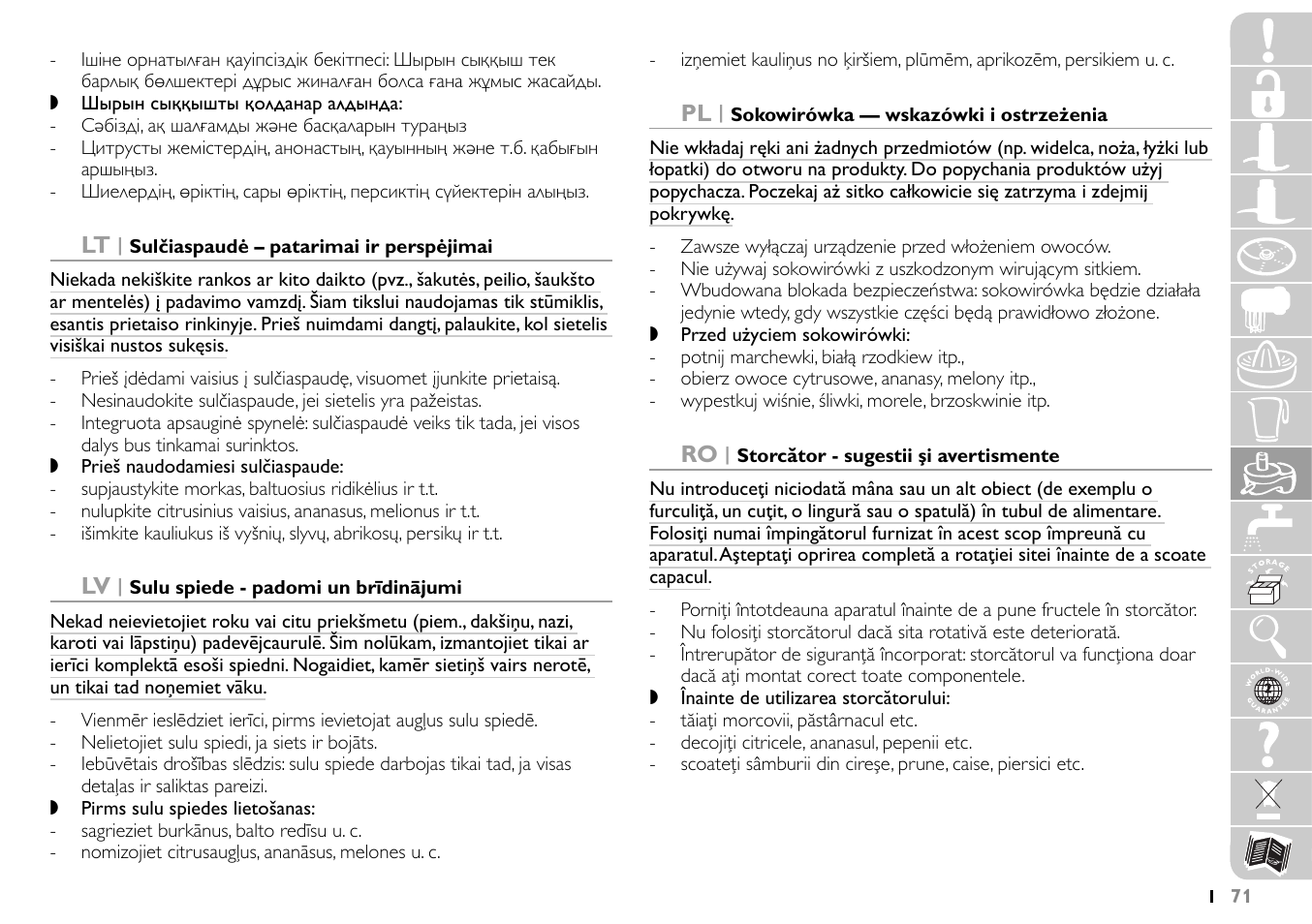 Philips HR7745 User Manual | Page 71 / 136