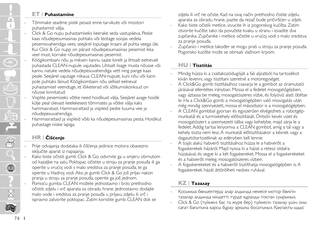 Philips HR7745 User Manual | Page 76 / 136