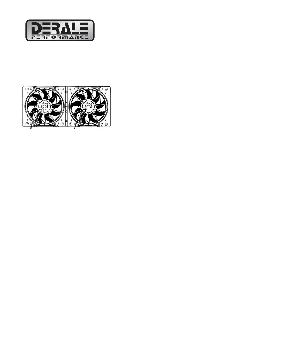 Derale Performance High Output Dual RAD Electric Fan with Molded Shroud User Manual | 1 page