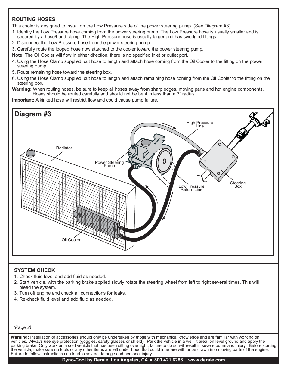 Diagram #3 | Derale Performance 2 Pass 12" Dyno Cool Series 6000 Aluminum Power Steering Kit User Manual | Page 2 / 2
