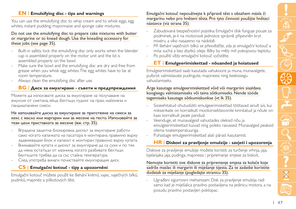Philips HR7735 User Manual | Page 47 / 108