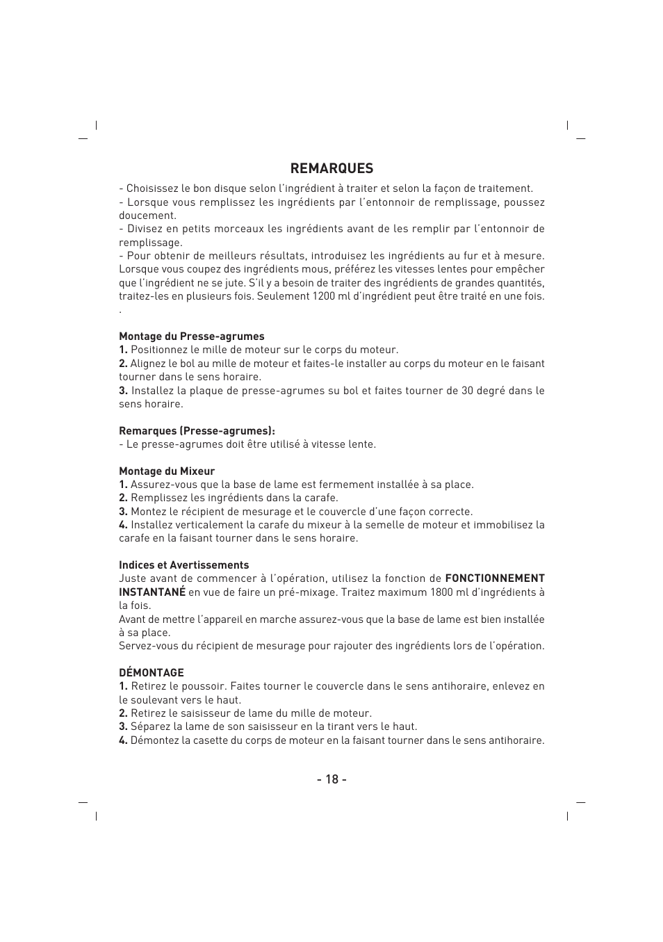 Remarques | SINBO SHB 3070 User Manual | Page 19 / 53