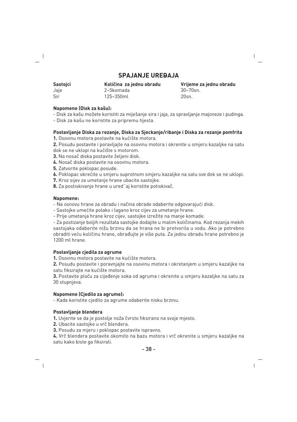 Spajanje ured–aja | SINBO SHB 3070 User Manual | Page 39 / 53