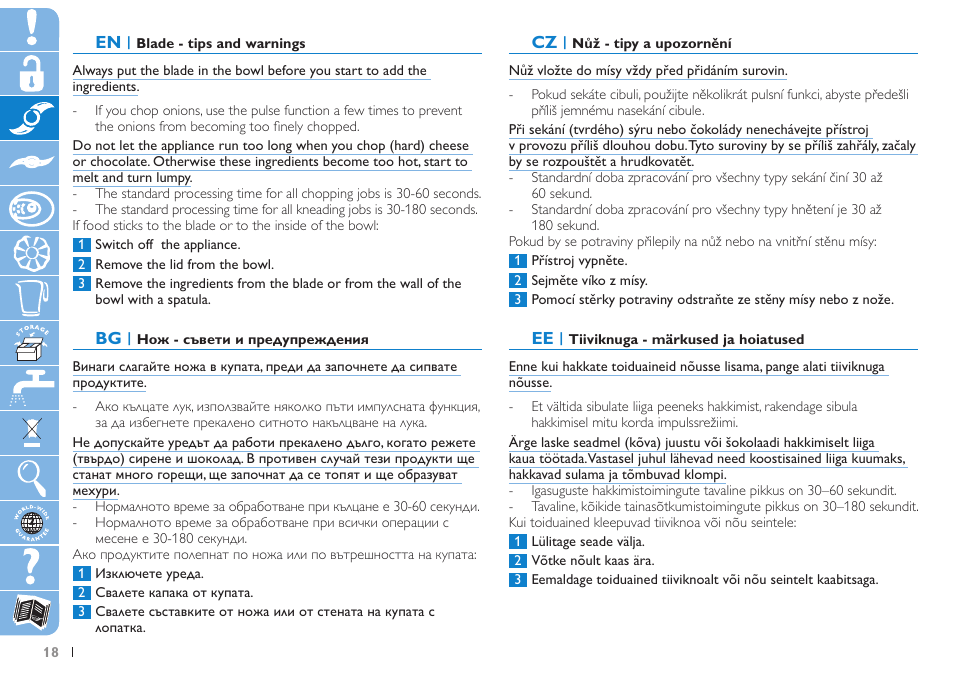 Philips HR7620 User Manual | Page 18 / 80