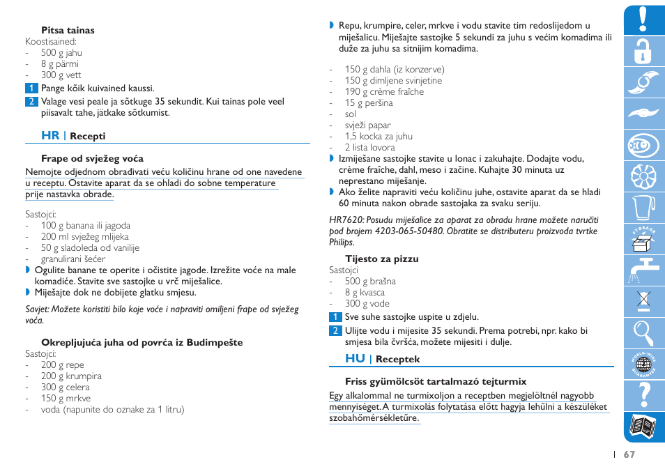 Philips HR7620 User Manual | Page 67 / 80