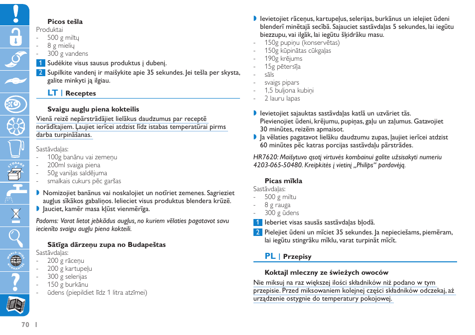 Philips HR7620 User Manual | Page 70 / 80