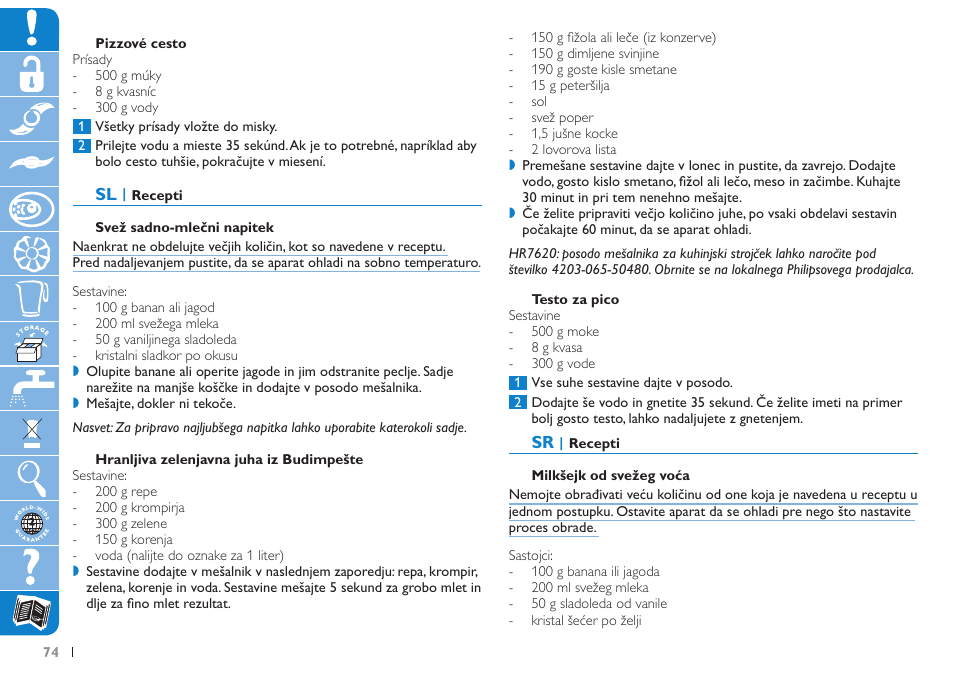Philips HR7620 User Manual | Page 74 / 80