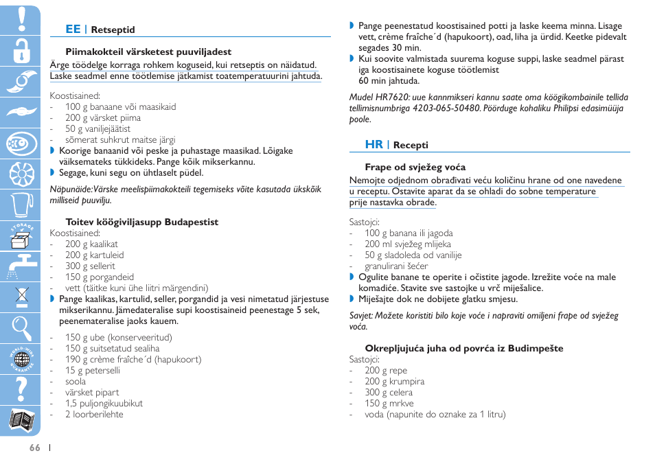 Philips HR7625 User Manual | Page 66 / 76