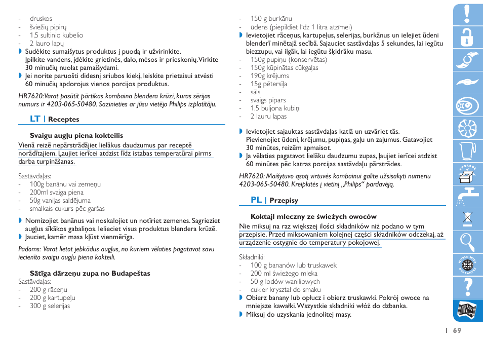 Philips HR7625 User Manual | Page 69 / 76