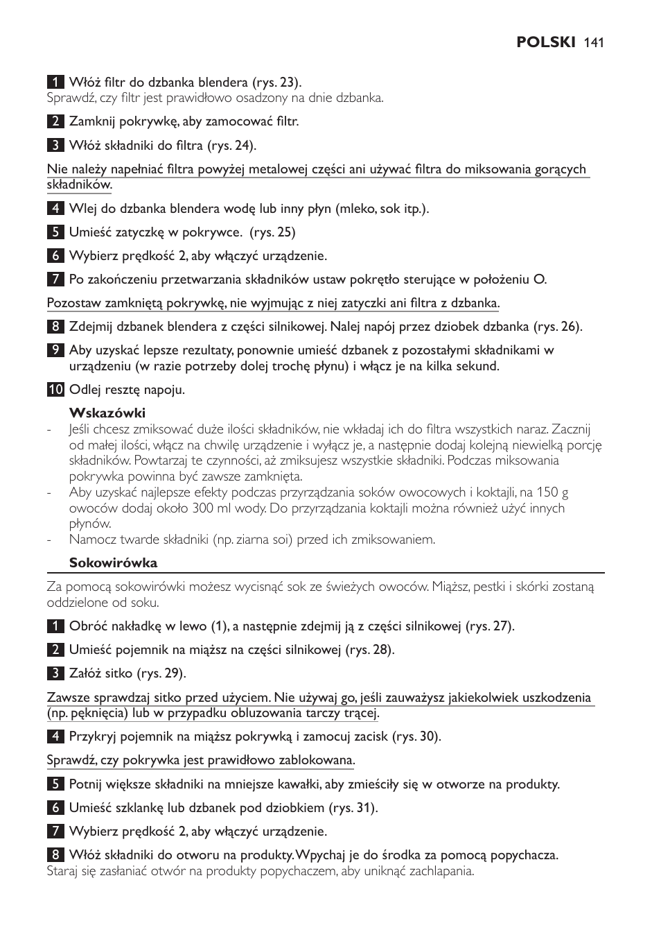 Wskazówki, Sokowirówka | Philips HR7766 User Manual | Page 141 / 240