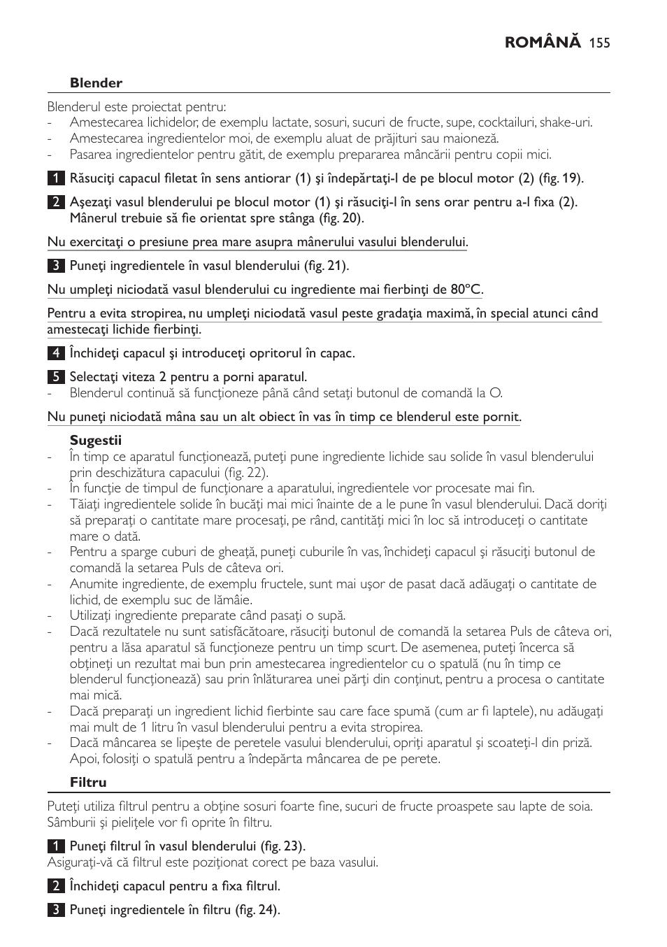 Blender, Sugestii, Filtru | Philips HR7766 User Manual | Page 155 / 240