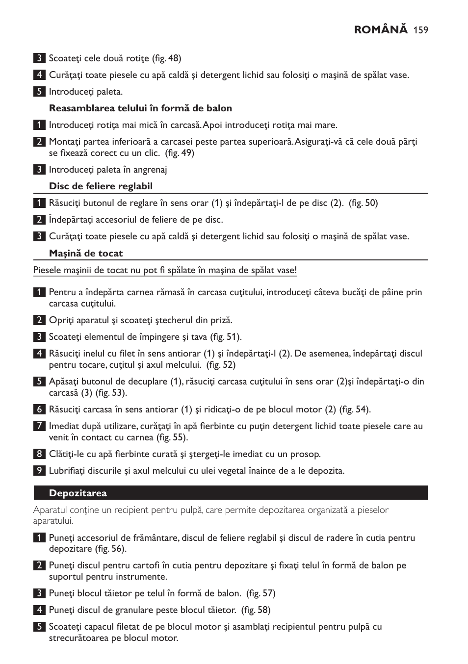 Reasamblarea telului în formă de balon, Disc de feliere reglabil, Maşină de tocat | Depozitarea | Philips HR7766 User Manual | Page 159 / 240