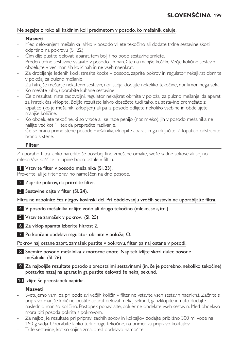 Nasveti, Filter | Philips HR7766 User Manual | Page 199 / 240