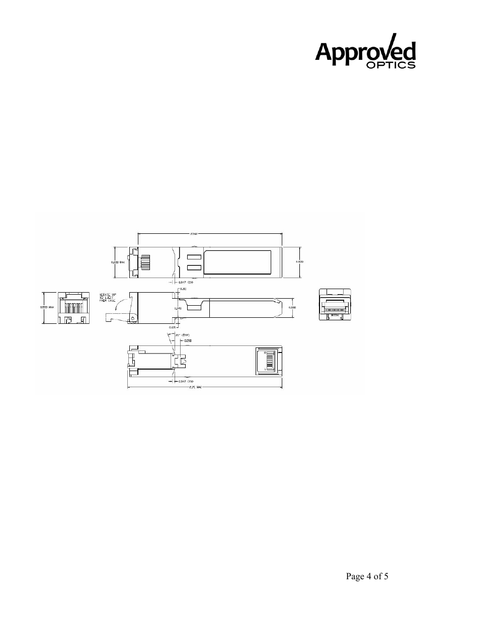 Serial communication protocol, Mechanical specifications | Approved Optics Approved ZTE SFP-GE-RJ45 User Manual | Page 4 / 5