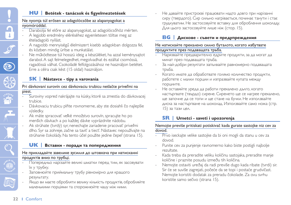 Philips HR7605 User Manual | Page 22 / 44