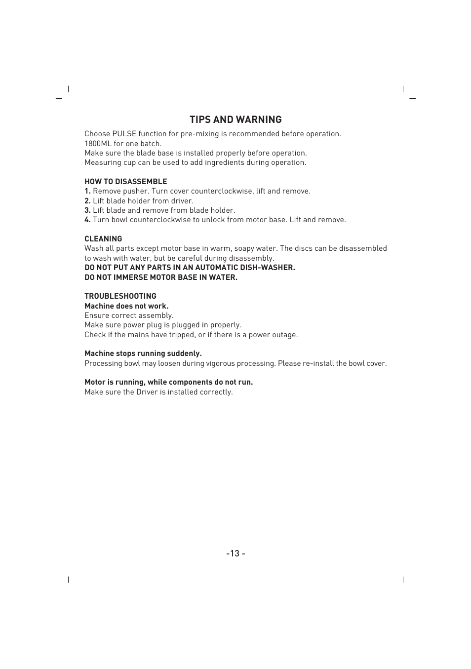 Tips and warning | SINBO SHB 3081 User Manual | Page 14 / 53