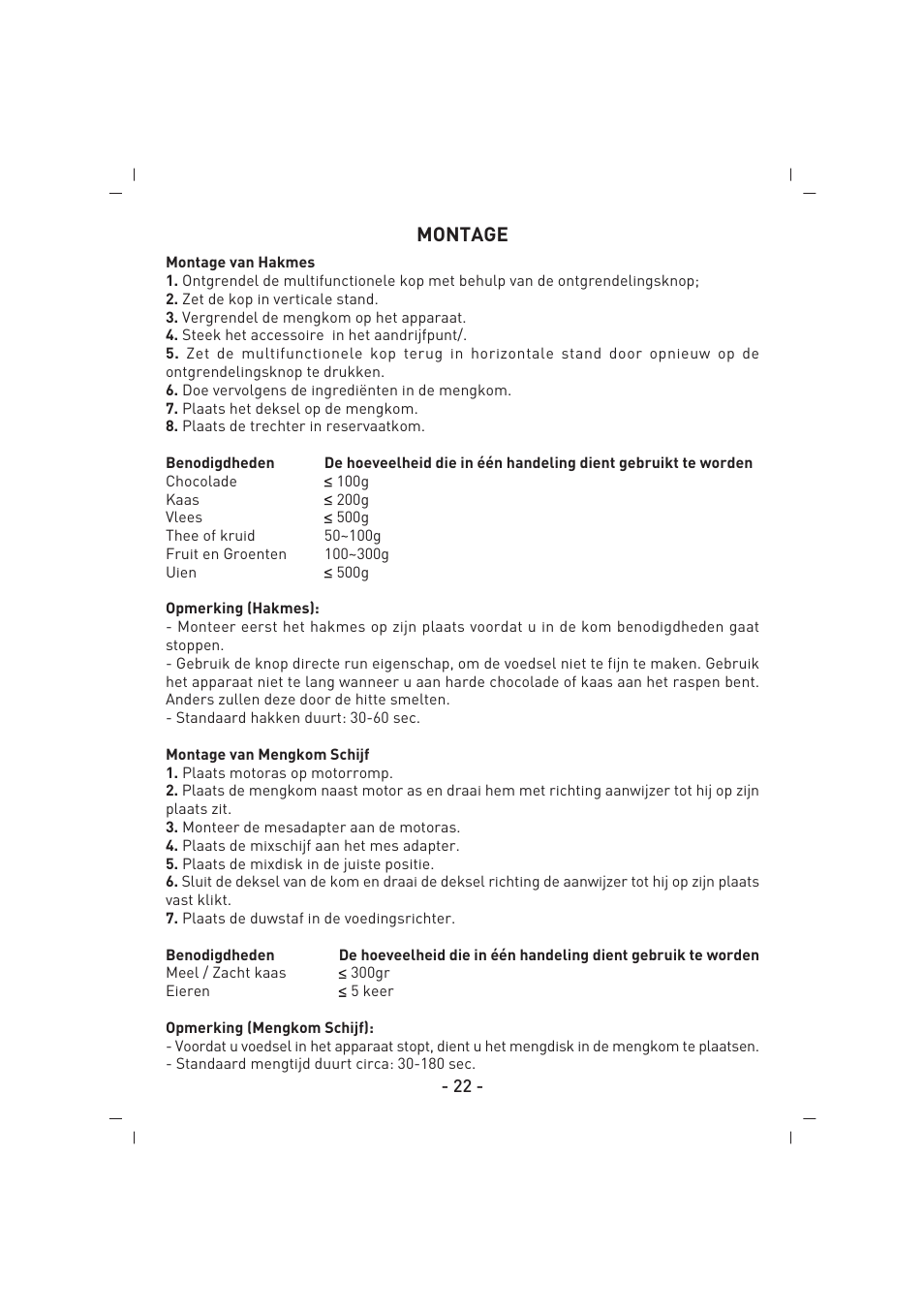 Montage | SINBO SHB 3081 User Manual | Page 23 / 53