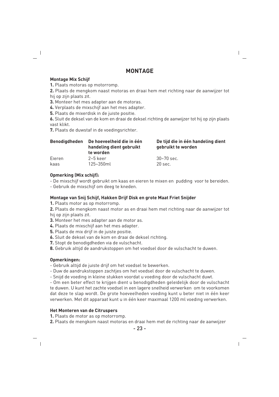 Montage | SINBO SHB 3081 User Manual | Page 24 / 53