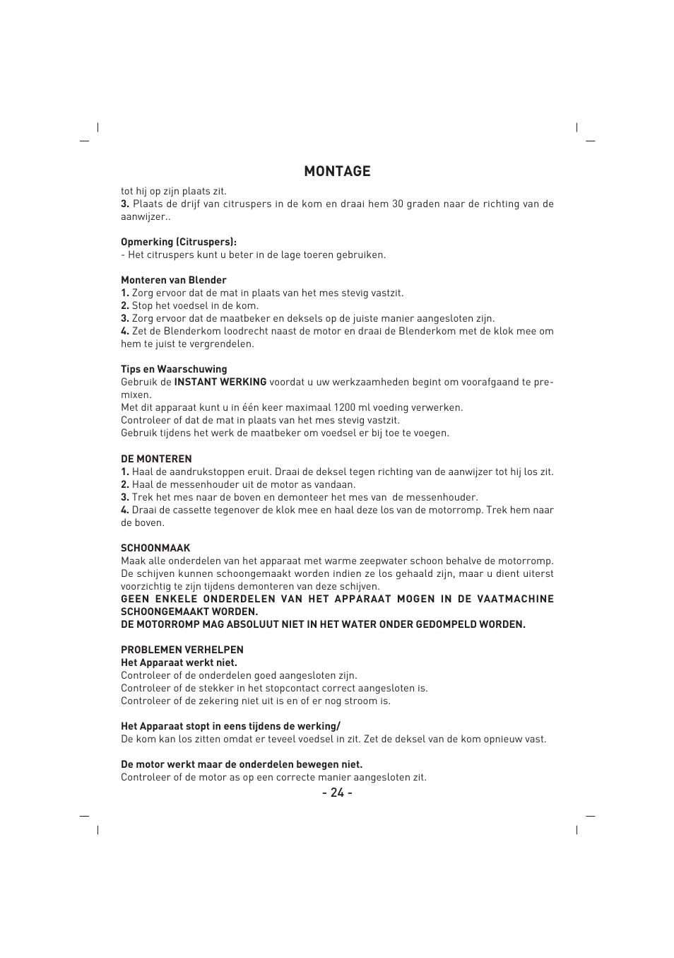 Montage | SINBO SHB 3081 User Manual | Page 25 / 53