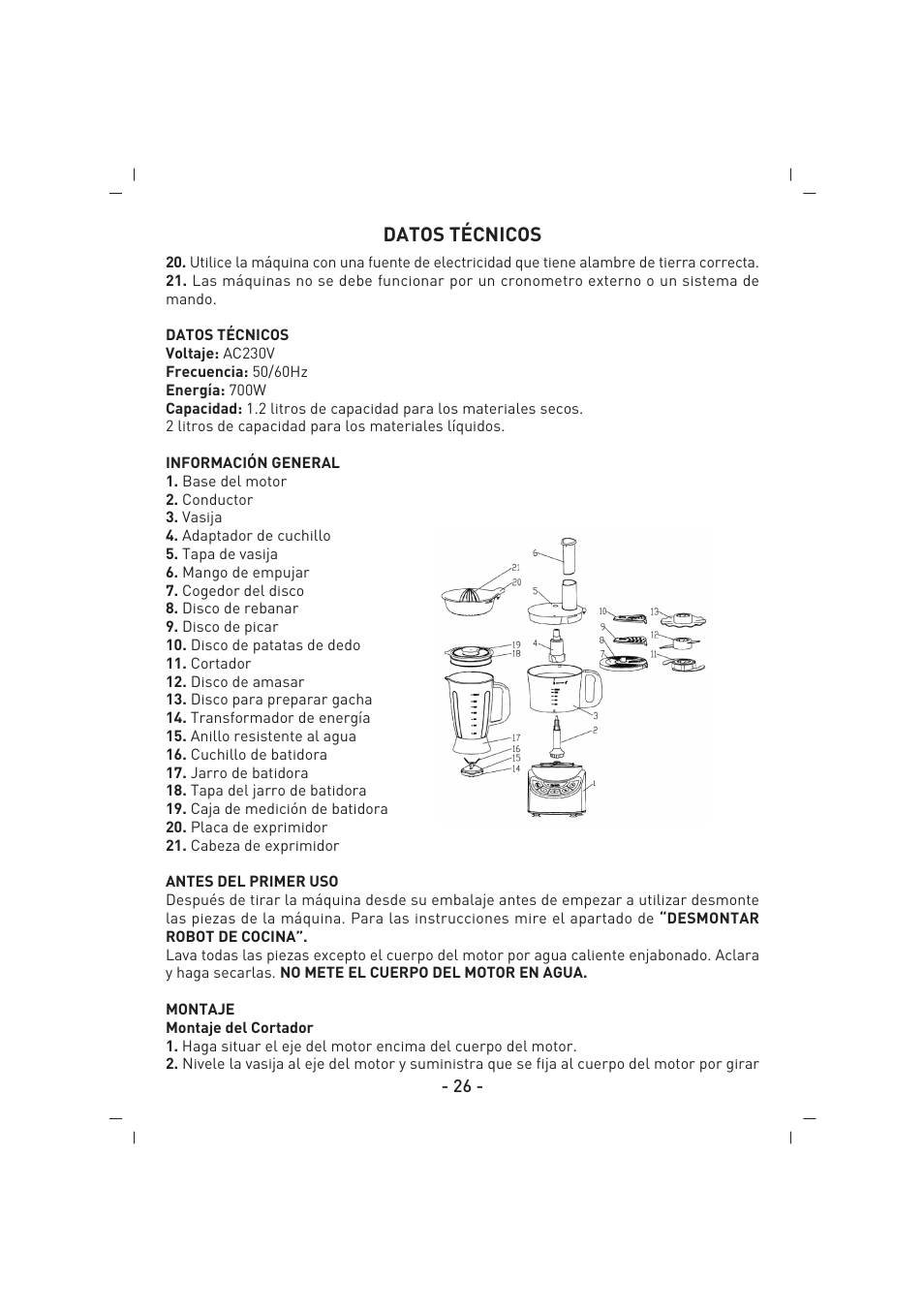 Datos técnicos | SINBO SHB 3081 User Manual | Page 27 / 53