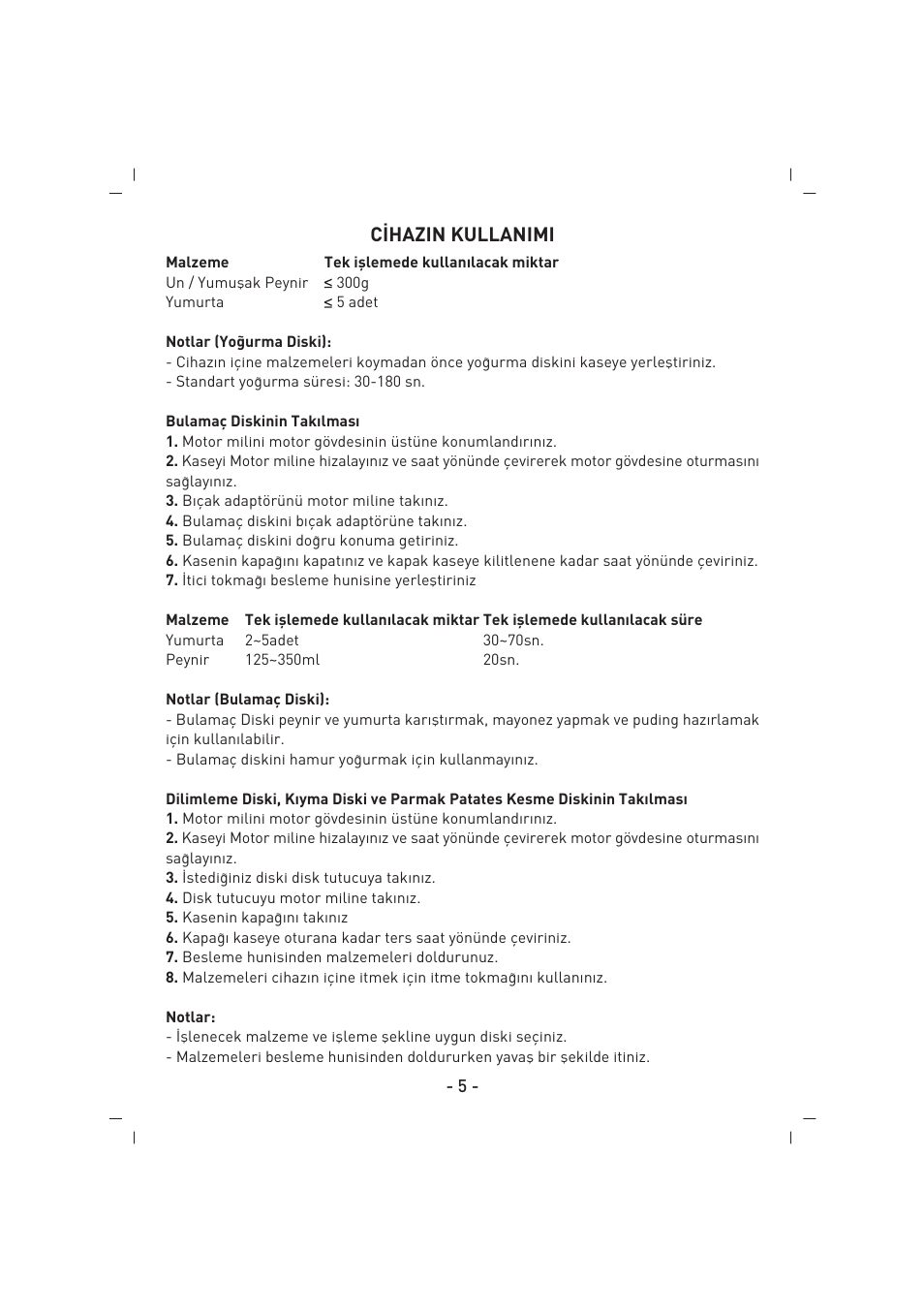 C‹hazin kullanimi | SINBO SHB 3081 User Manual | Page 6 / 53