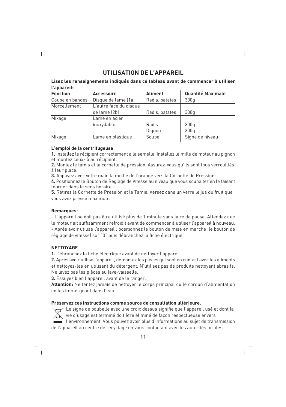 Utilisation de l’appareil | SINBO SHB 3057 User Manual | Page 12 / 34