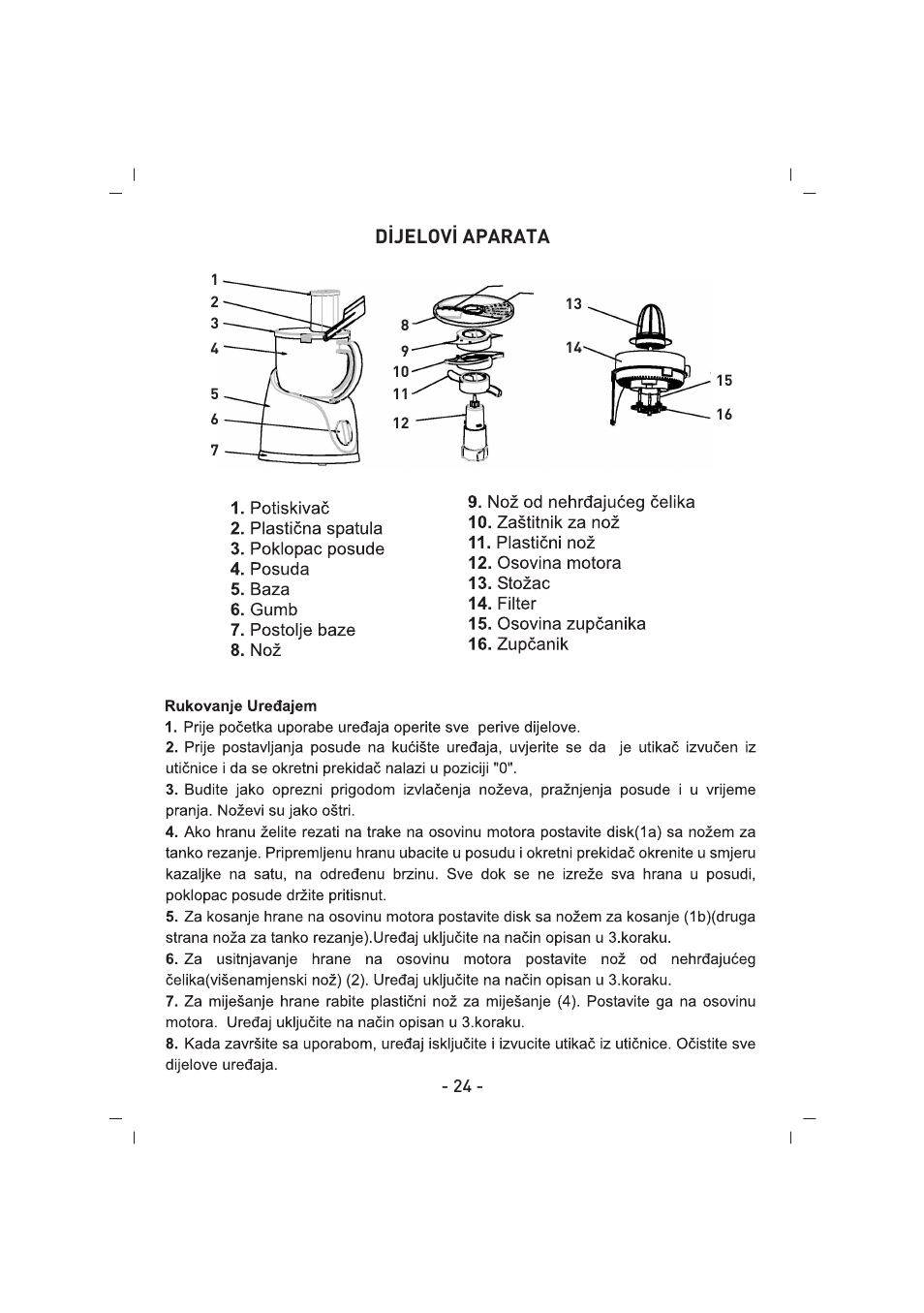 D‹jelov‹ aparata | SINBO SHB 3057 User Manual | Page 25 / 34