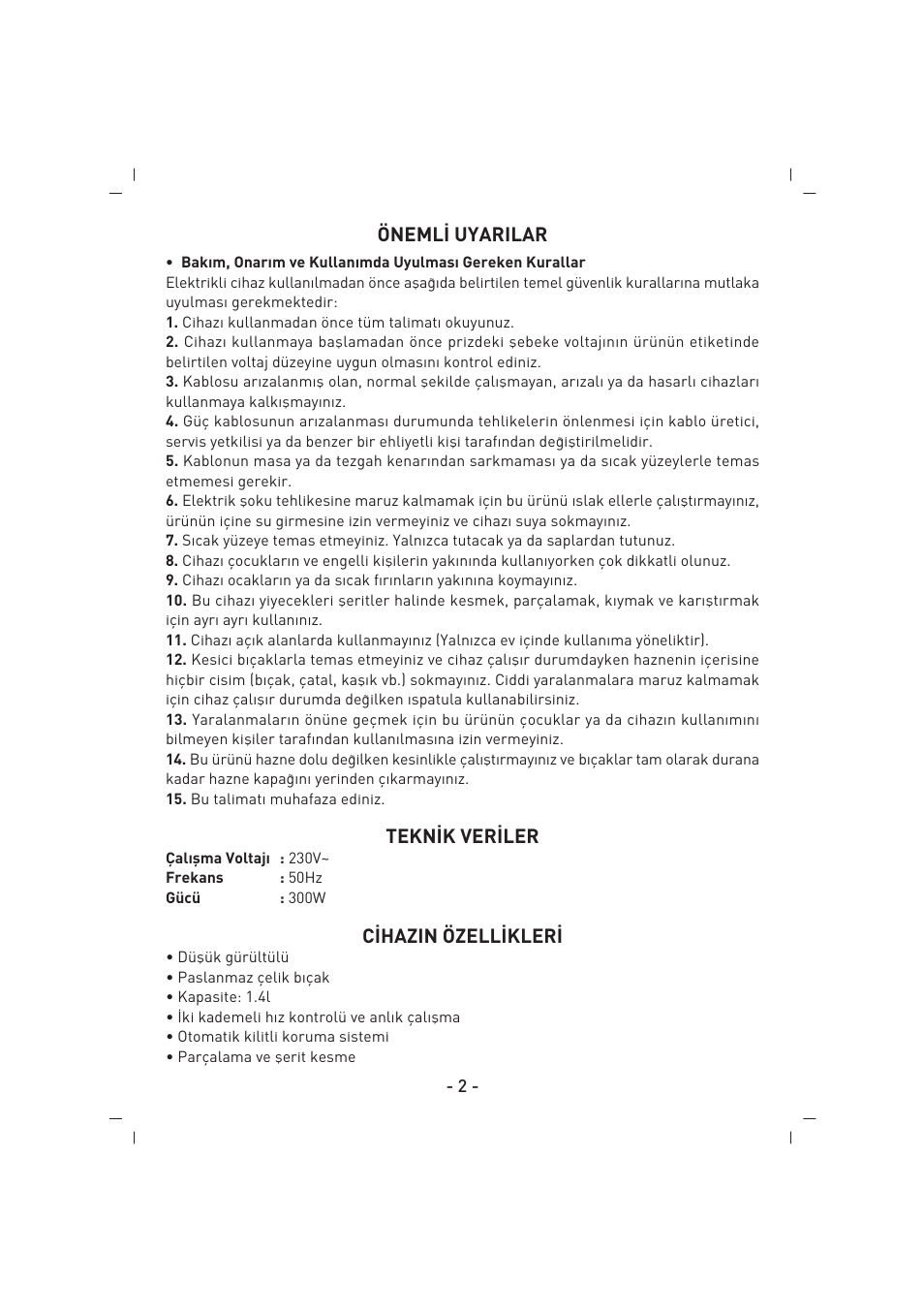 SINBO SHB 3057 User Manual | Page 3 / 34