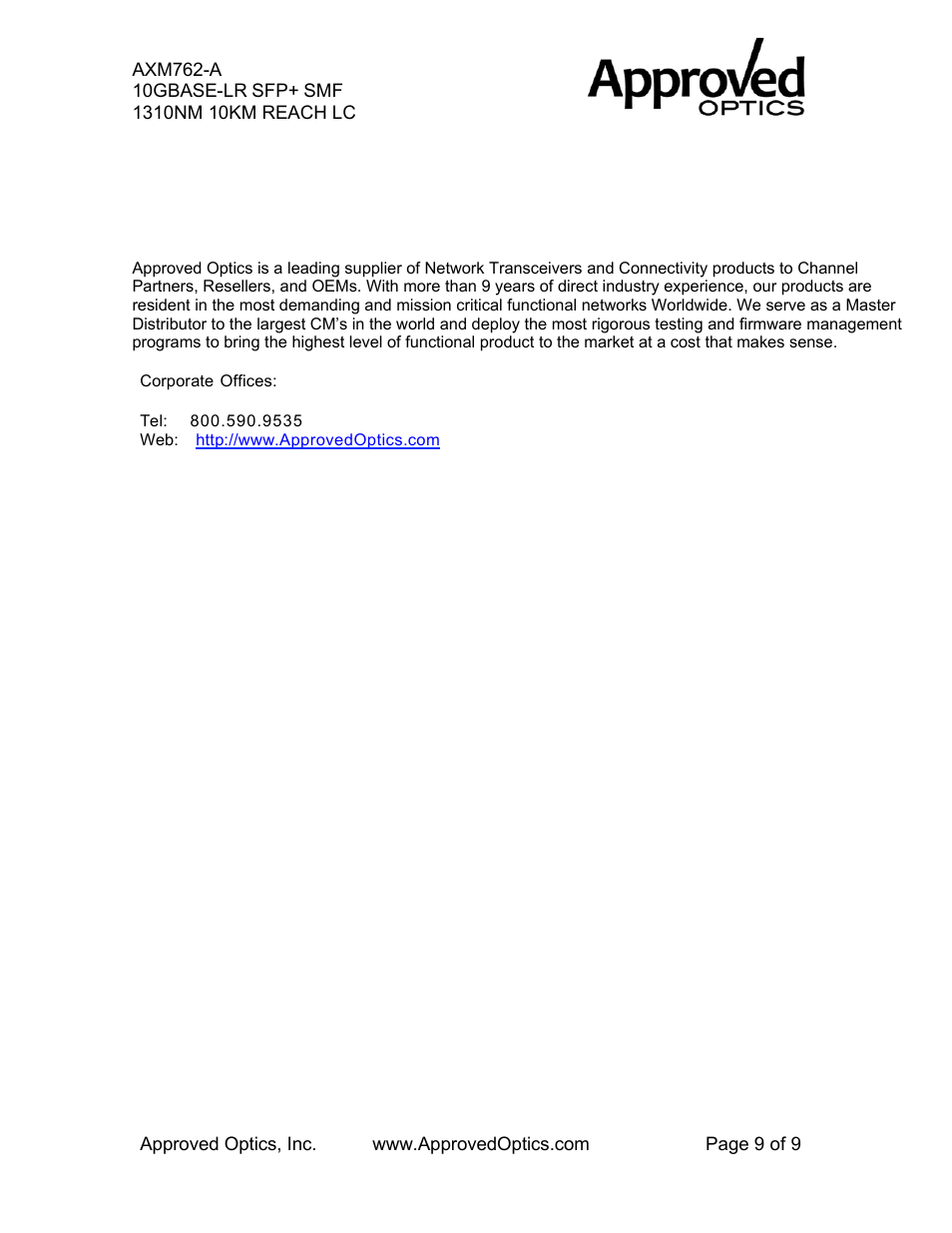 Approved Optics Approved NETGEAR AXM762 User Manual | Page 9 / 9