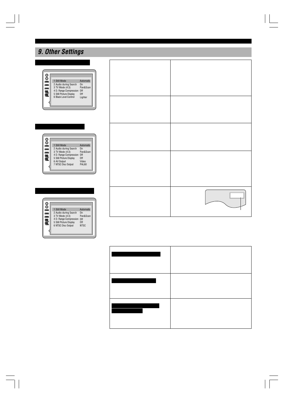 Other settings, 30 9. other settings | Yamaha DVD-C996 User Manual | Page 32 / 38