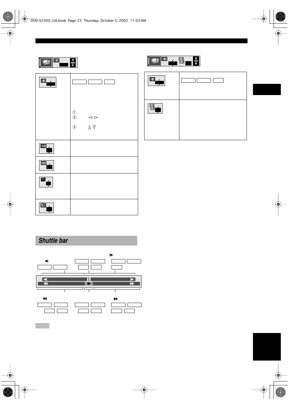 Picture setting, Shuttle bar, Pla ying a disc | Yamaha DVD-S2300 User Manual | Page 27 / 42