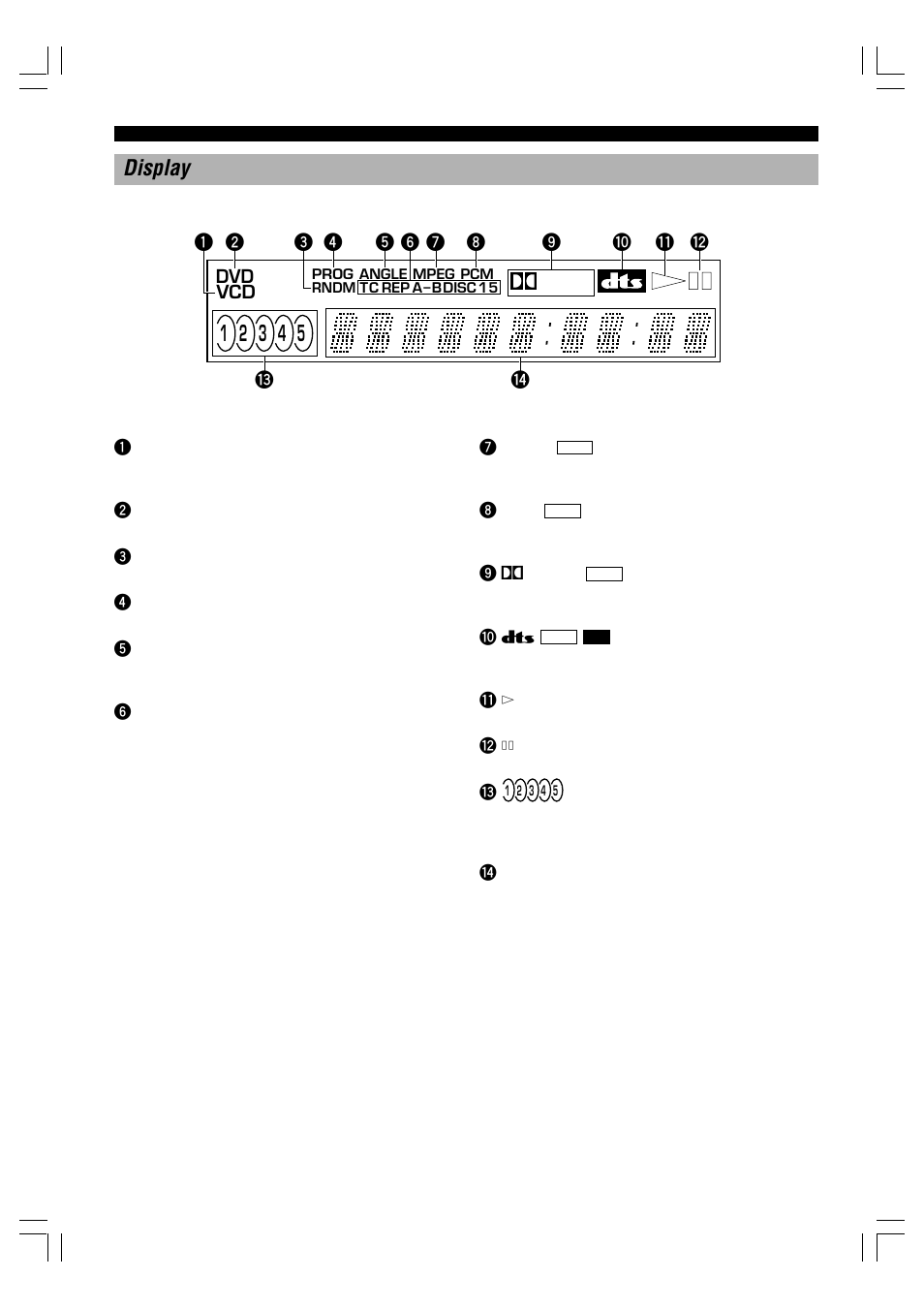 Display, 6display | Yamaha DV-C6280 User Manual | Page 10 / 39