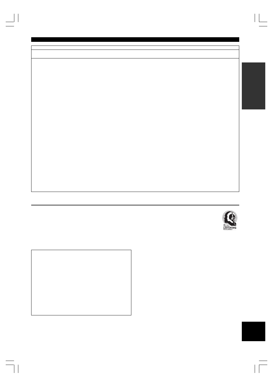 We want you listening for a lifetime, Fcc information (for us customers only) | Yamaha DV-C6280 User Manual | Page 3 / 39