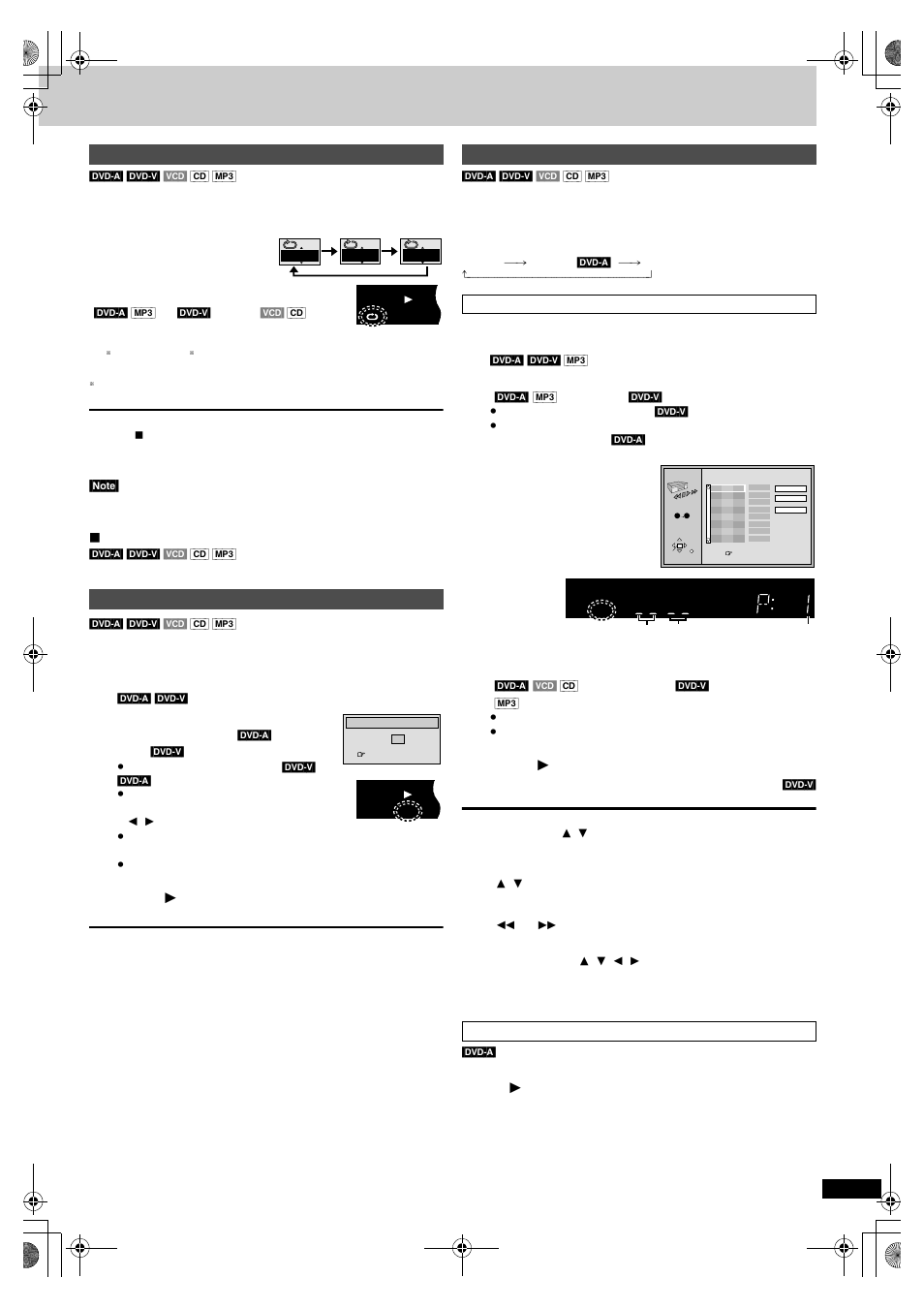 Repeat play, Random play, Program play/all group play | Yamaha DVD-S830 User Manual | Page 15 / 24