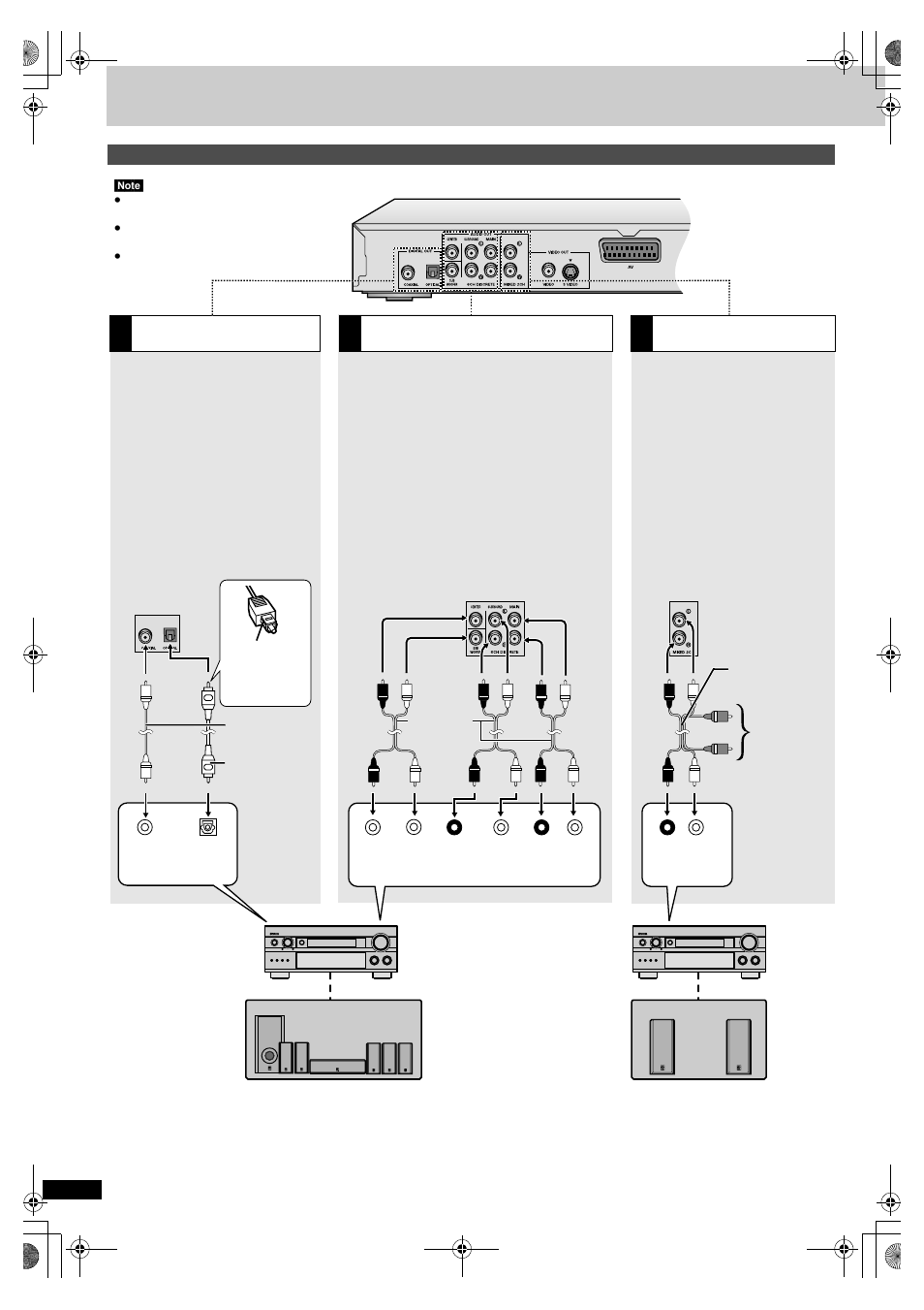 Connection, Audio connection, Ab c | Yamaha DVD-S830 User Manual | Page 6 / 24